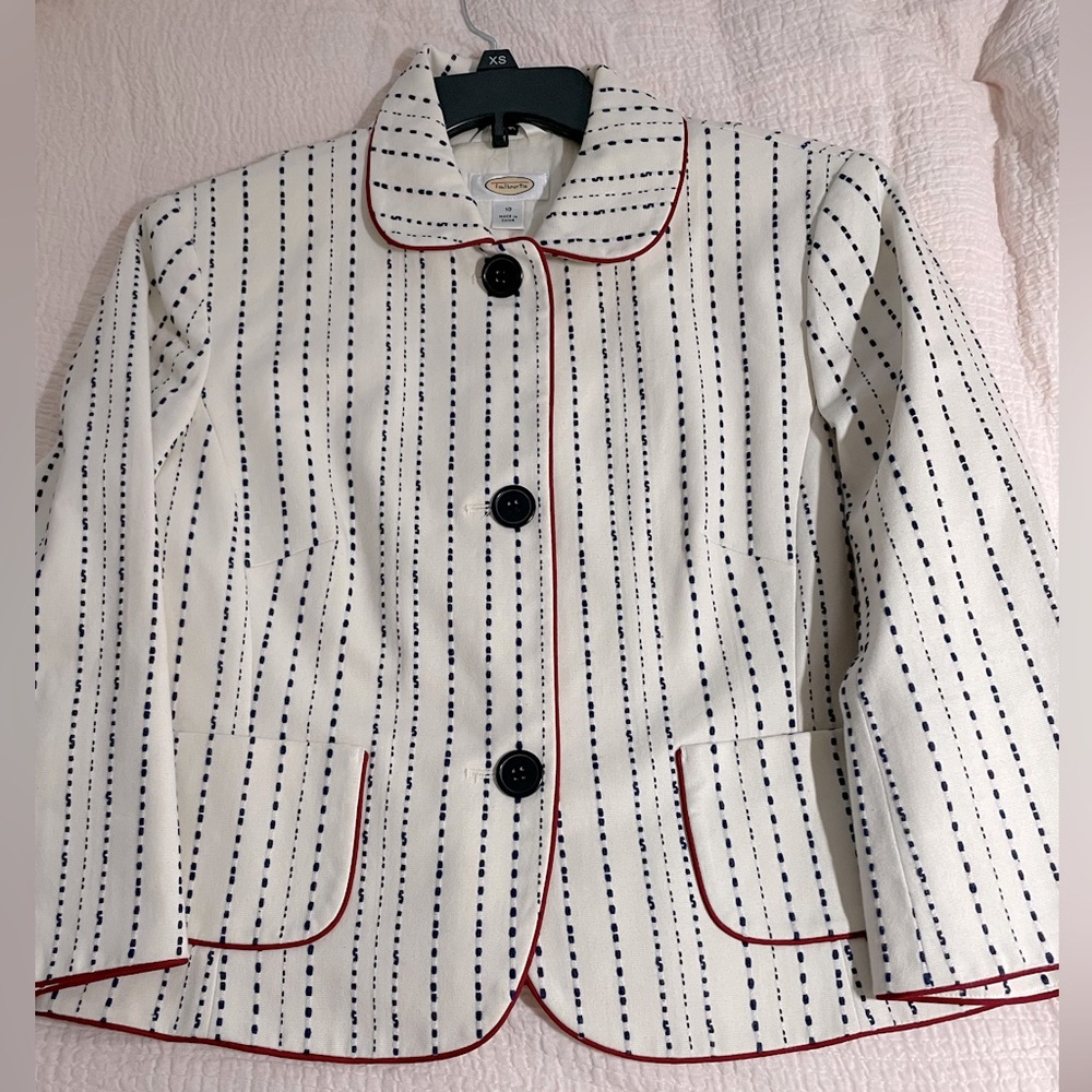 Talbots size 10 red, white and blue lined cotton jacket